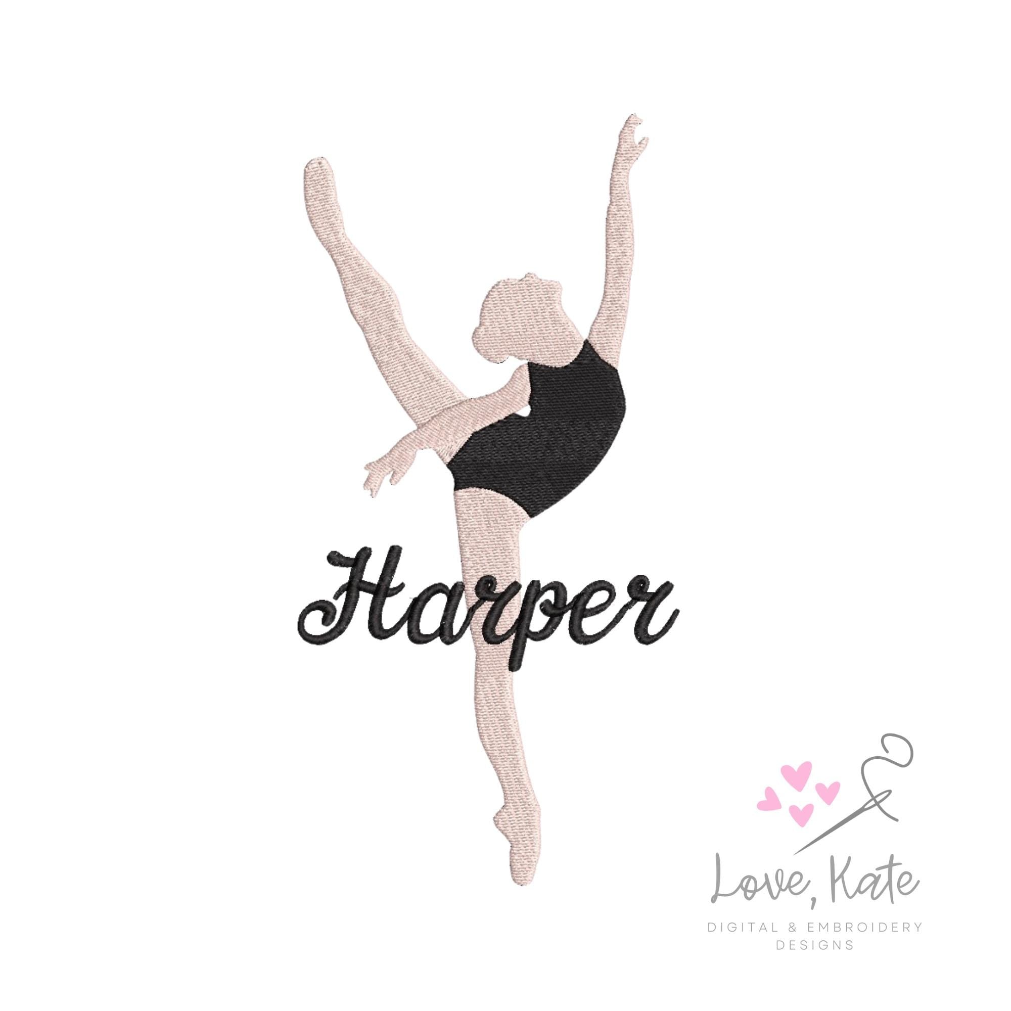 Ballerina Embroidery Design #2 - 5 Sizes