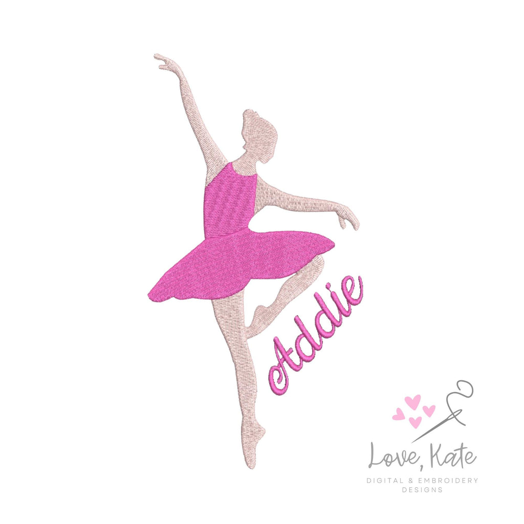Ballerina Embroidery Design | Set of Two - 5 Sizes
