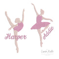 Ballerina Embroidery Design | Set of Two - 5 Sizes