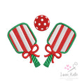 Pickleball Paddles & Bows Embroidery Design - 7 Sizes