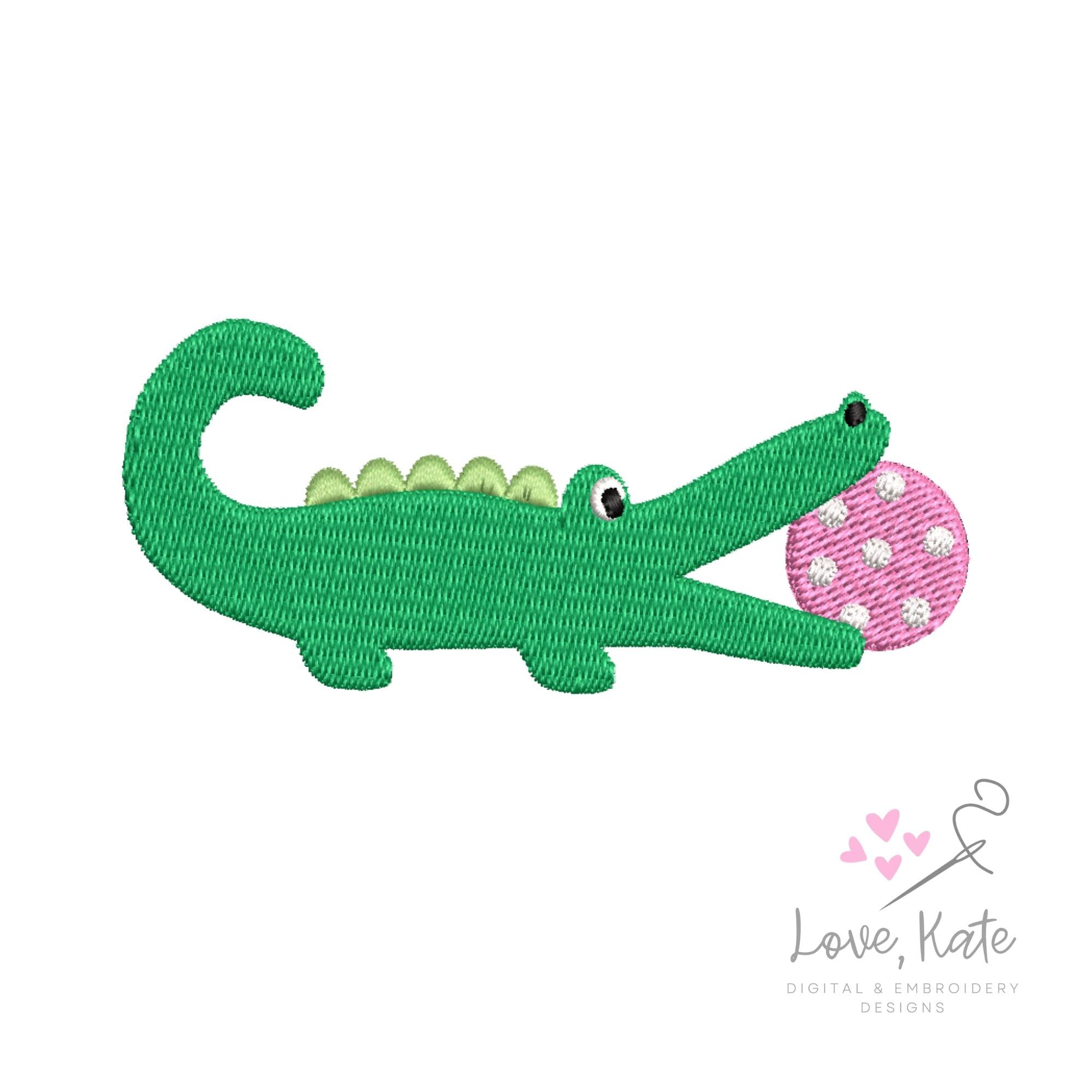 Pickleball Alligator Embroidery Design