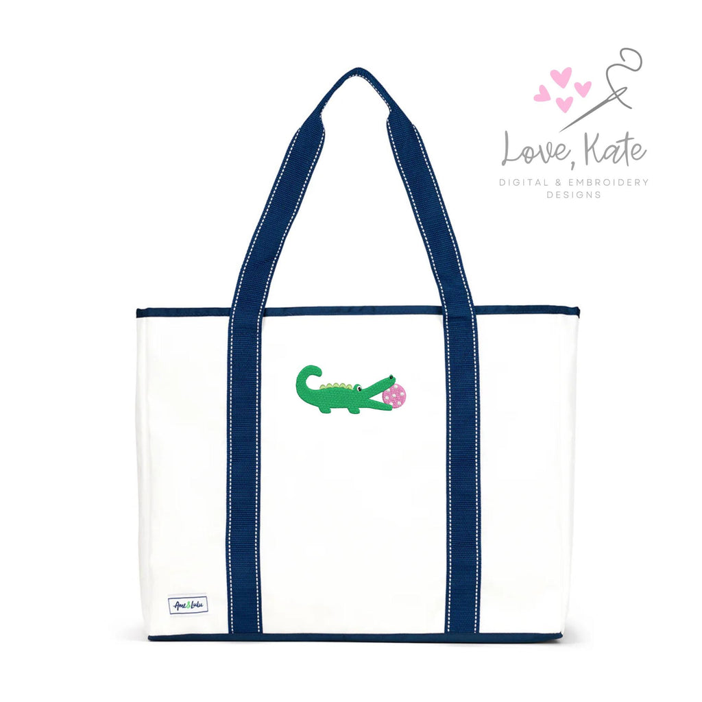 Pickleball Alligator Embroidery Design
