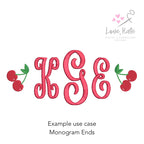 Cherries Embroidery Design | Minis and Bigs | 2 styles, 7 sizes