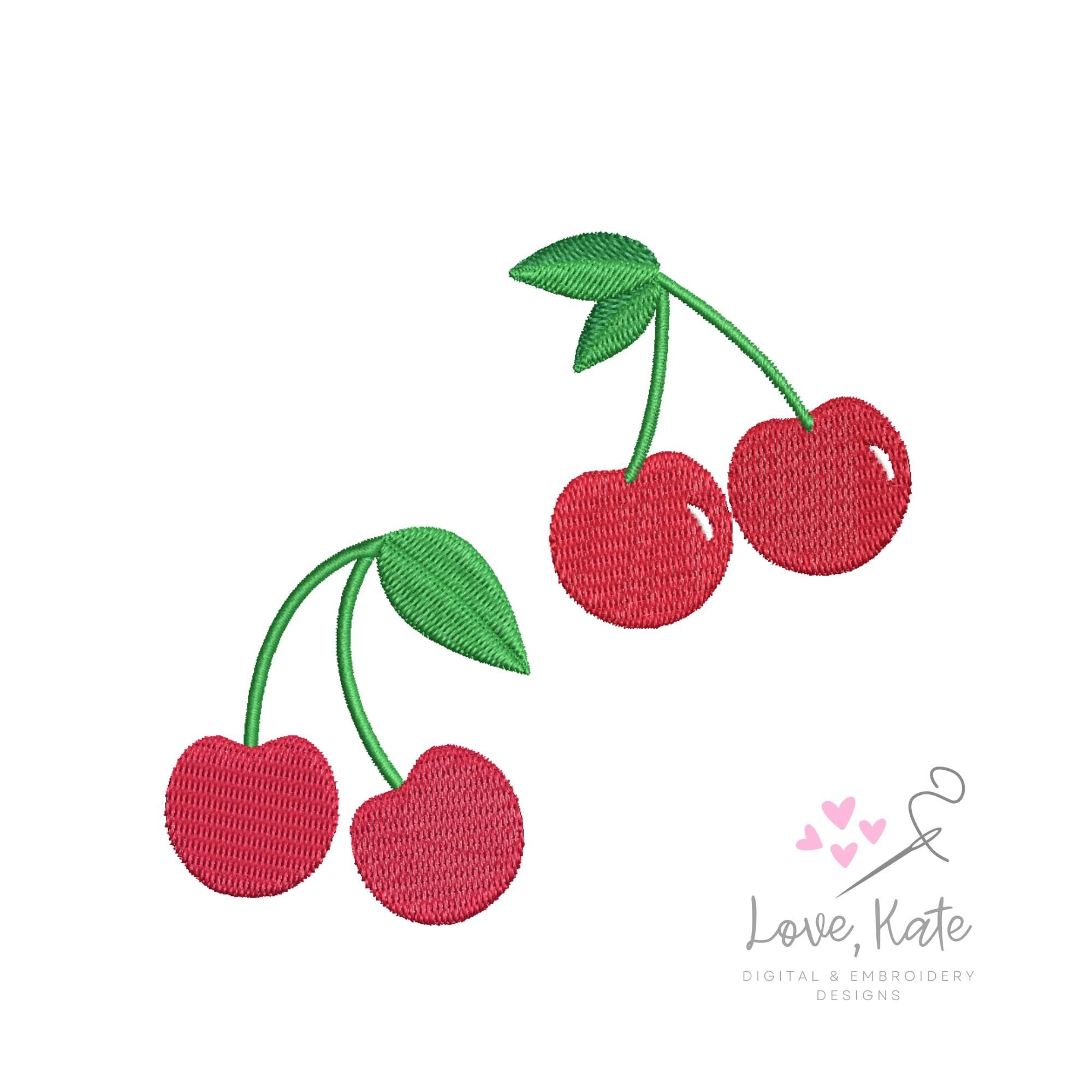 Cherries Embroidery Design | Minis and Bigs | 2 styles, 7 sizes
