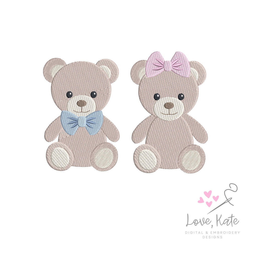 Teddy Bears & Bows - 2 styles | 8 Sizes Each
