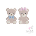 Teddy Bears & Bows - 2 styles | 8 Sizes Each