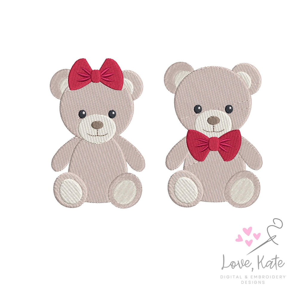 Teddy Bears & Bows - 2 styles | 8 Sizes Each