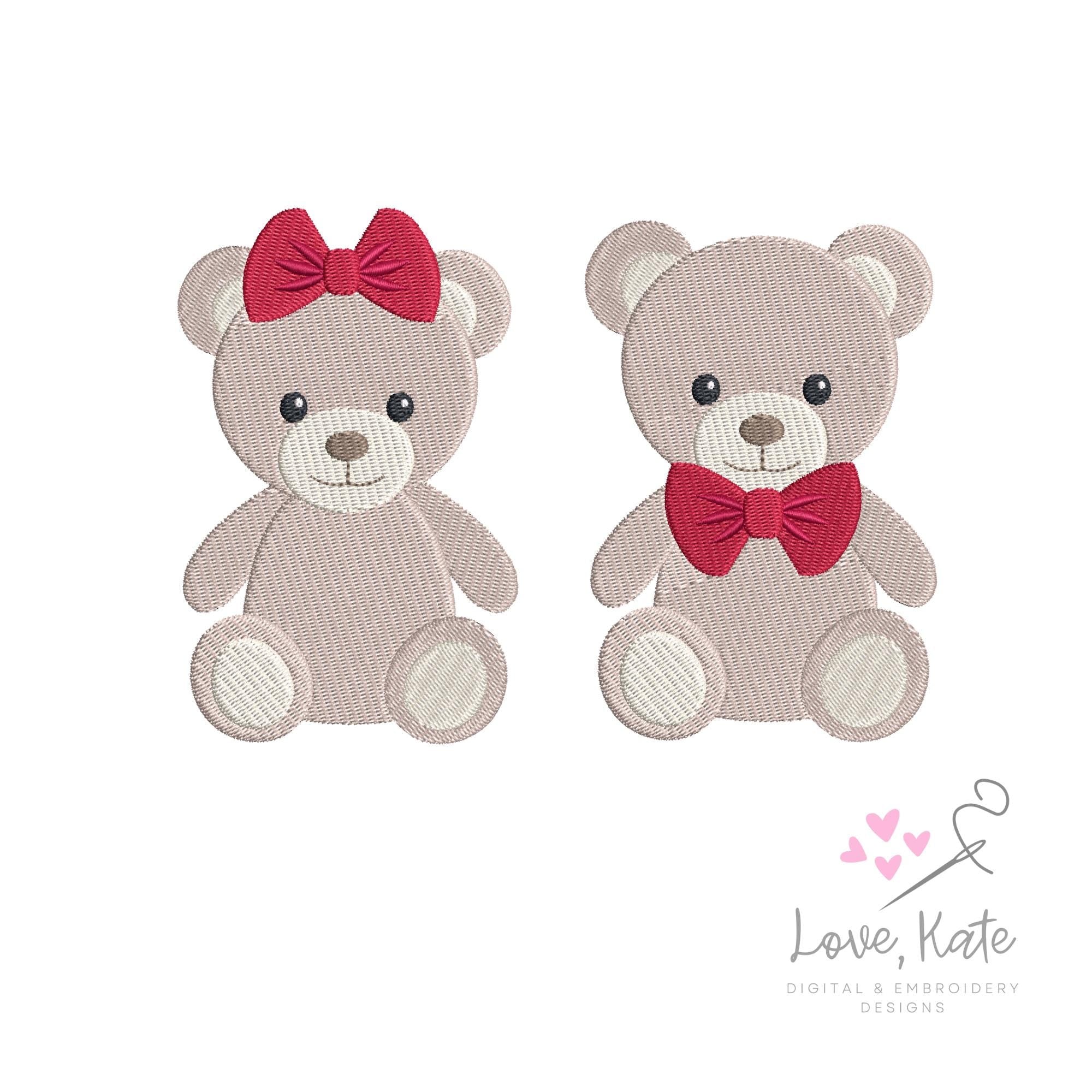 Teddy Bears & Bows - 2 styles | 8 Sizes Each
