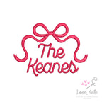 Bow Monogram & Name Toppers Set (Satin Stitch) - 6 Sizes Each