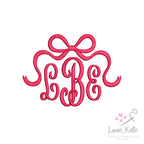 Bow Monogram & Name Toppers Set (Satin Stitch) - 6 Sizes Each