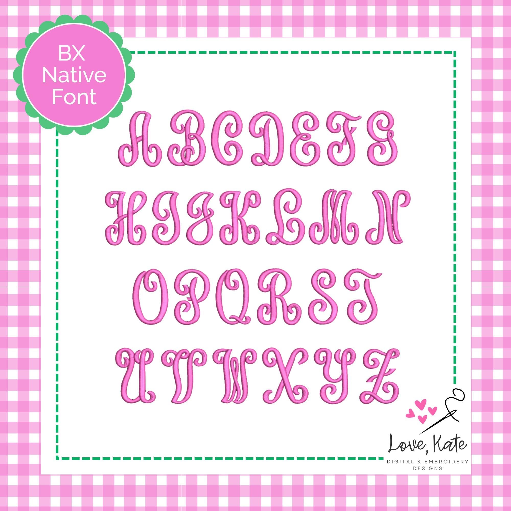 Perfect Monogram Script BX Native Embroidery Font | Timeless Monogram Alphabet for Machine Embroidery