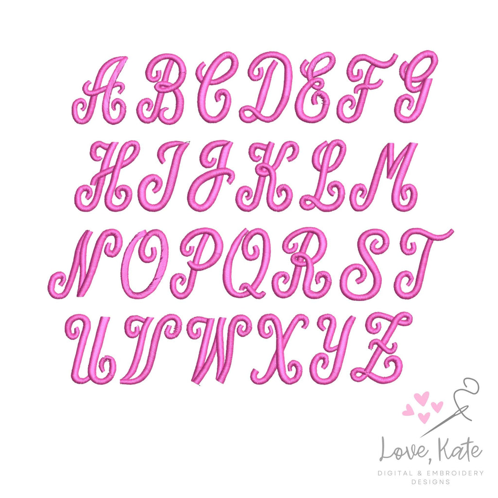 Perfect Script BX Native Embroidery Font | Timeless Script Alphabet for Machine Embroidery