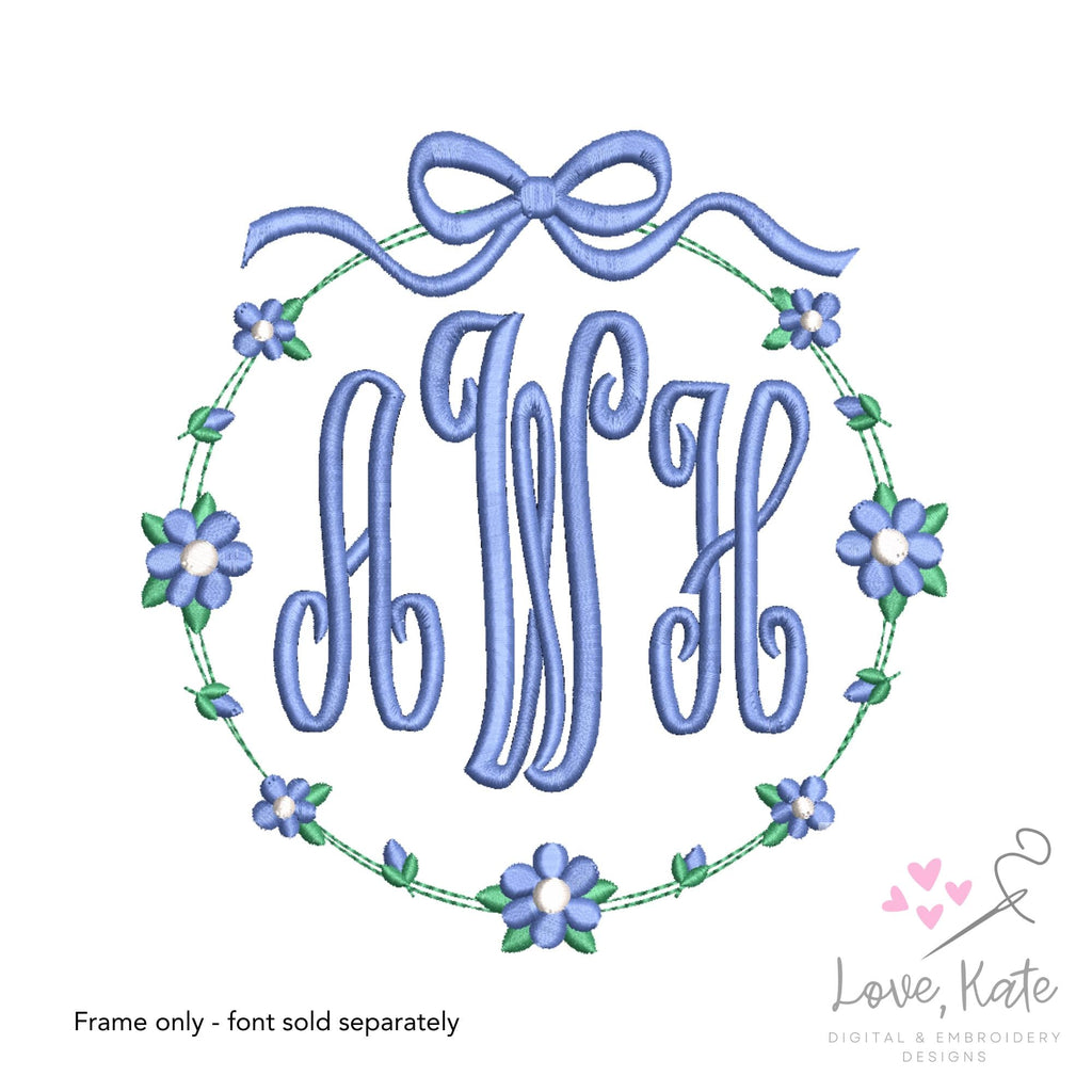 Vintage Flowers Monogram Frame | 2 Styles | 8 Sizes