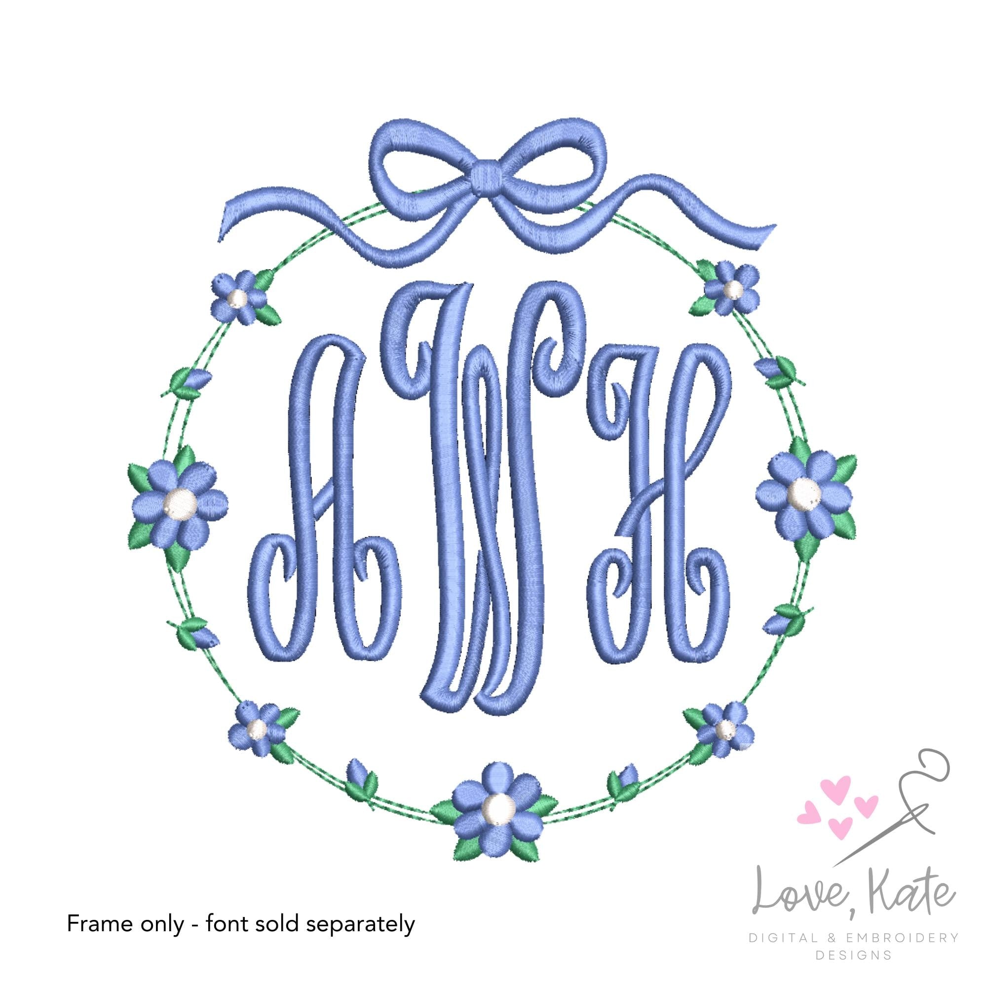 Vintage Flowers Monogram Frame | 2 Styles | 8 Sizes