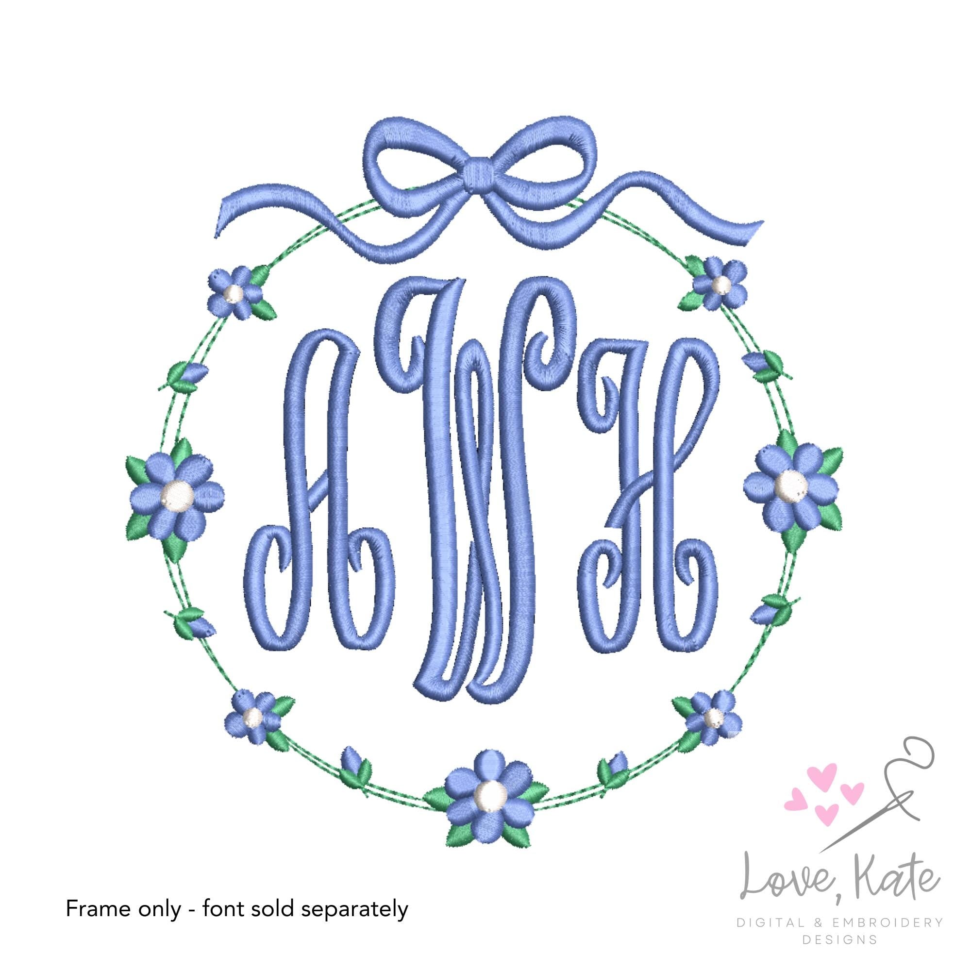 Vintage Flowers Monogram Frame | 2 Styles | 8 Sizes