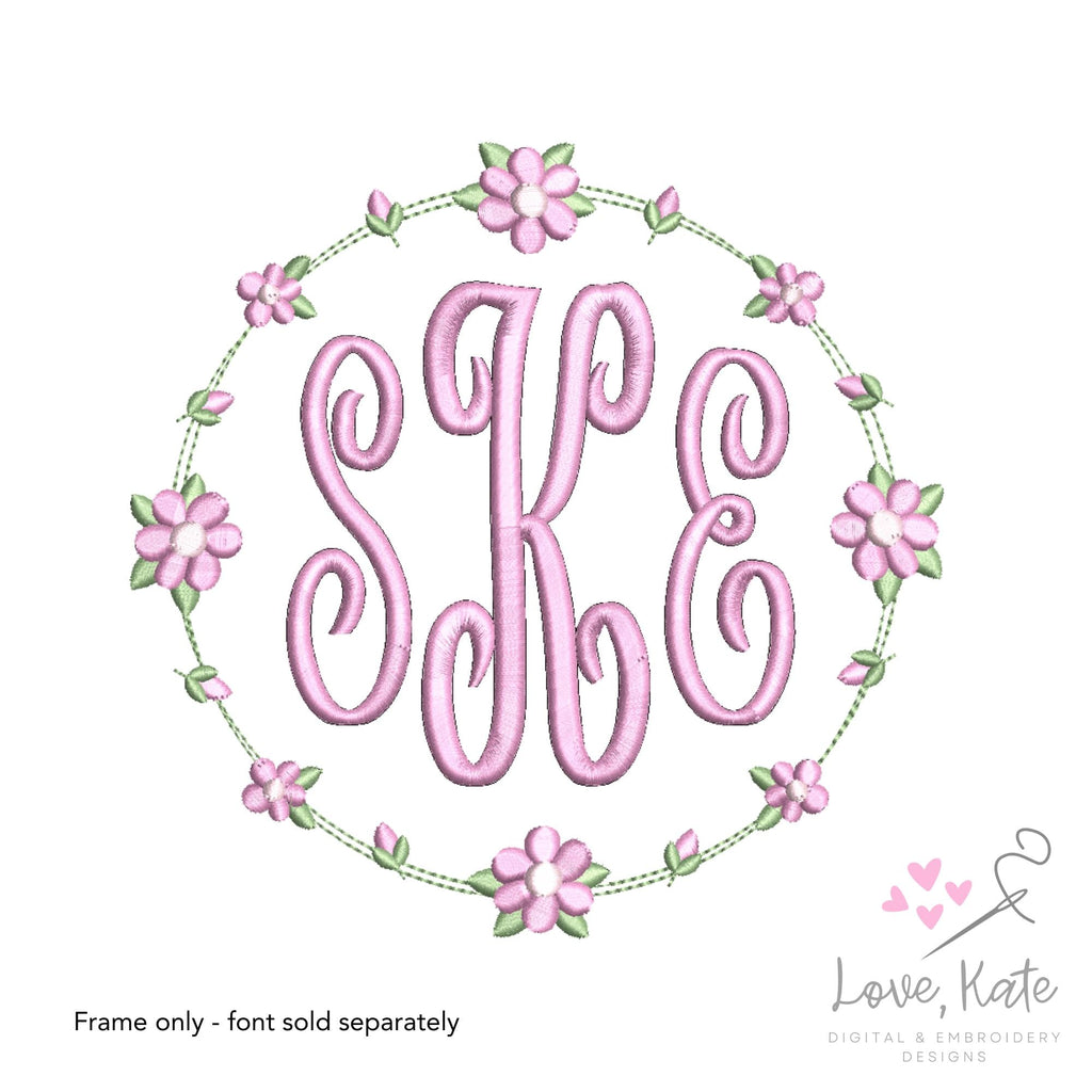 Vintage Flowers Monogram Frame | 2 Styles | 8 Sizes
