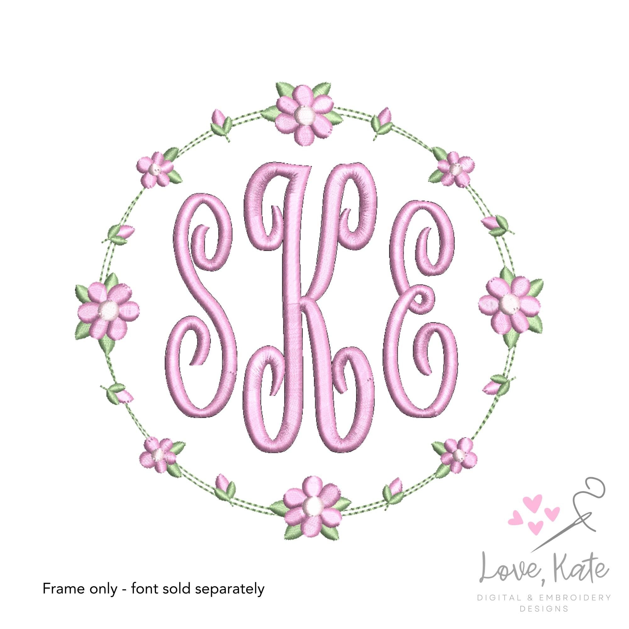 Vintage Flowers Monogram Frame | 2 Styles | 8 Sizes