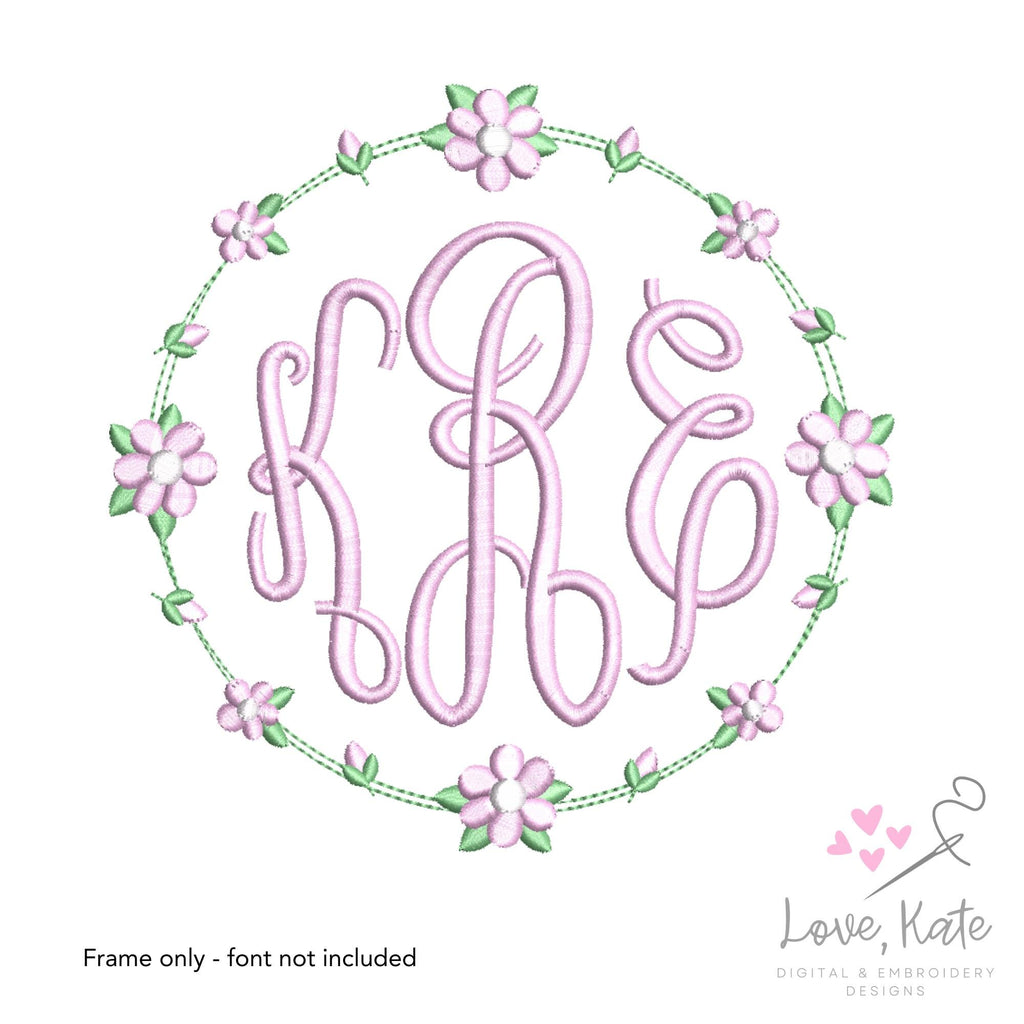 Vintage Flowers Monogram Frame | 2 Styles | 8 Sizes
