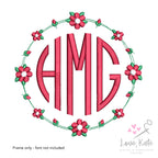 Vintage Flowers Monogram Frame | 2 Styles | 8 Sizes
