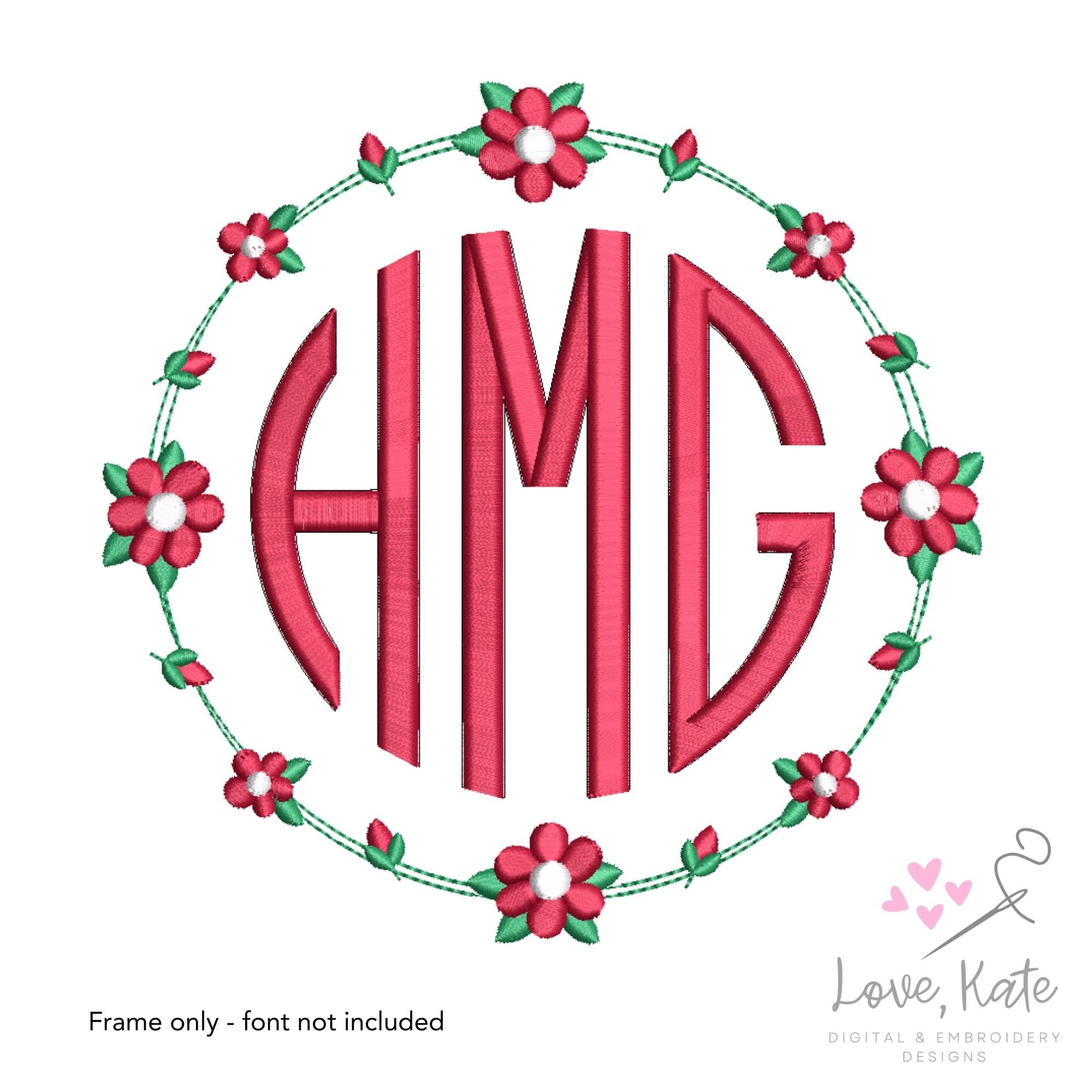 Vintage Flowers Monogram Frame | 2 Styles | 8 Sizes