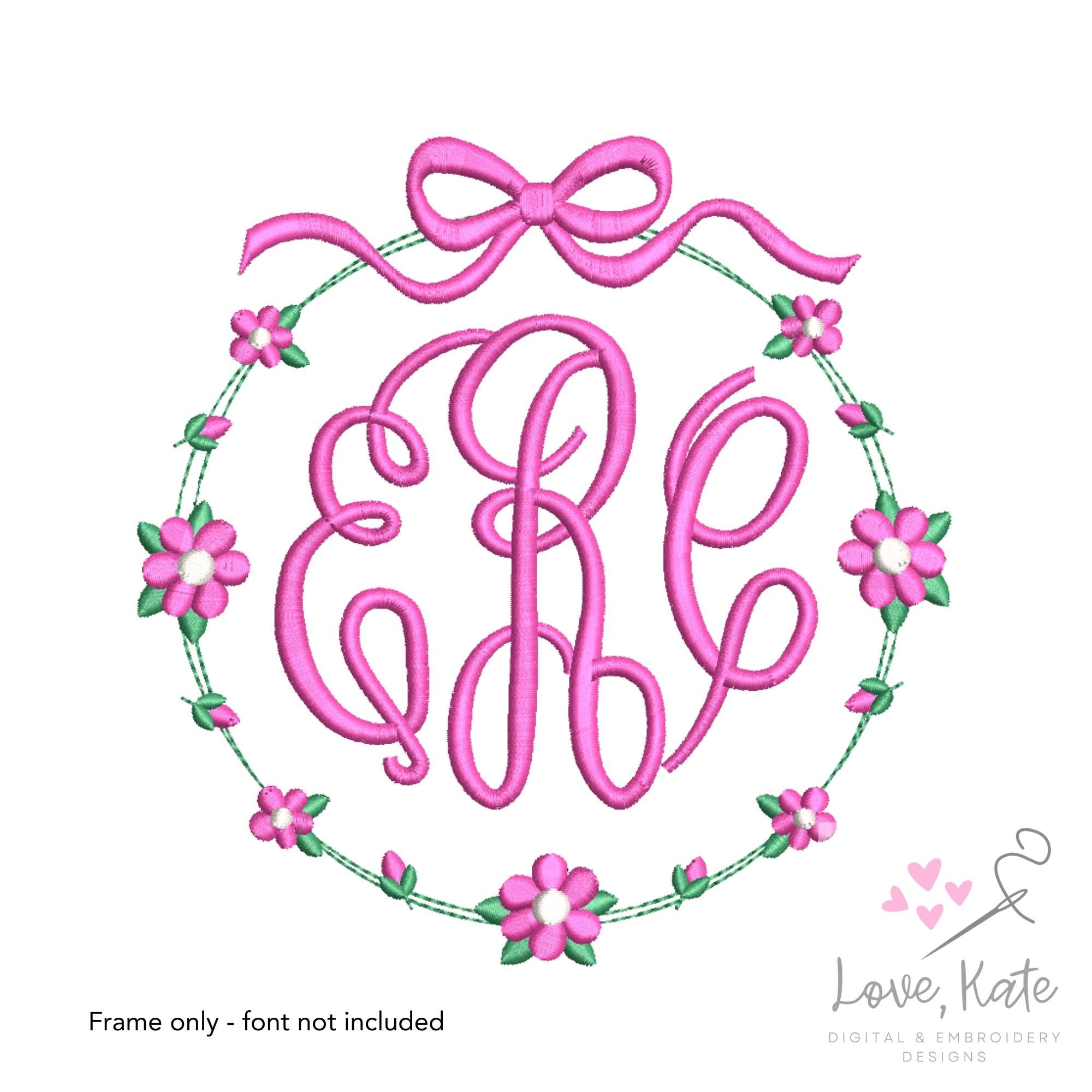 Vintage Flowers Monogram Frame | 2 Styles | 8 Sizes