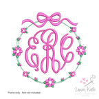 Vintage Flowers Monogram Frame | 2 Styles | 8 Sizes