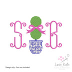 Topiary Bow Embroidery Design | 8 Sizes