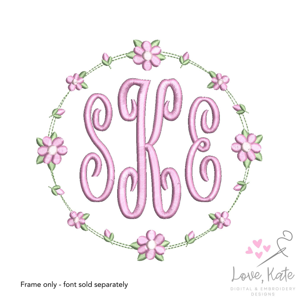 Vintage Flowers Monogram Frame | 2 Styles | 8 Sizes