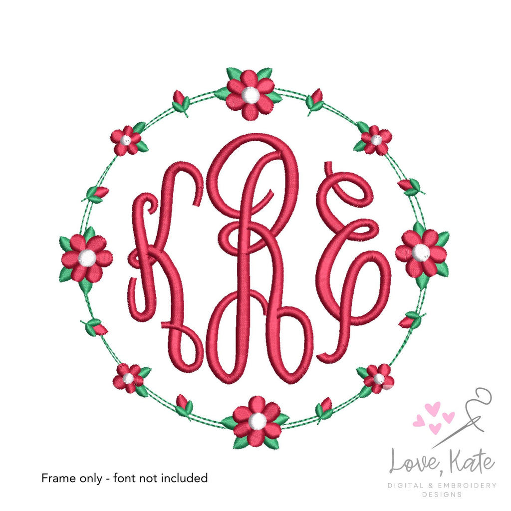 Vintage Flowers Monogram Frame | 2 Styles | 8 Sizes