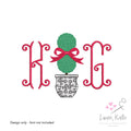 Topiary Bow Embroidery Design | 8 Sizes