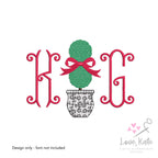 Topiary Bow Embroidery Design | 8 Sizes